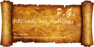 Pünkösti György névjegykártya